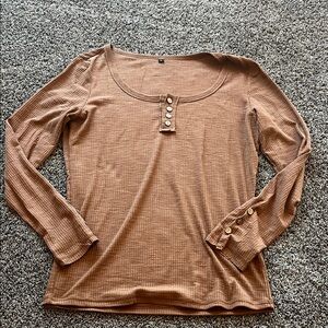 Elegant Tan Long Sleeve Top